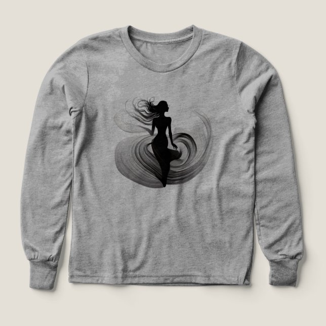 Mystic Woman in Motion – Elegant Silhouette (Diseño frontal)