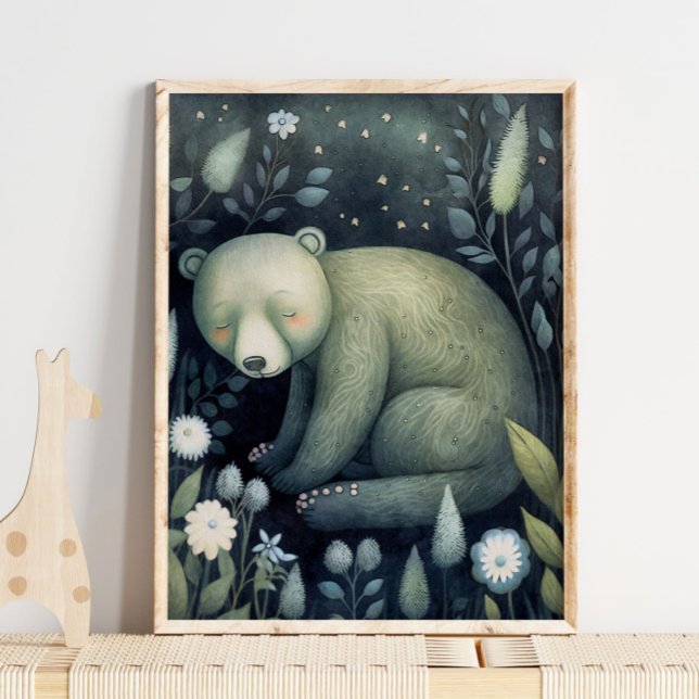 Mystic Woodland Sleepy Bear | Impresión de la pare (Subido por el creador)