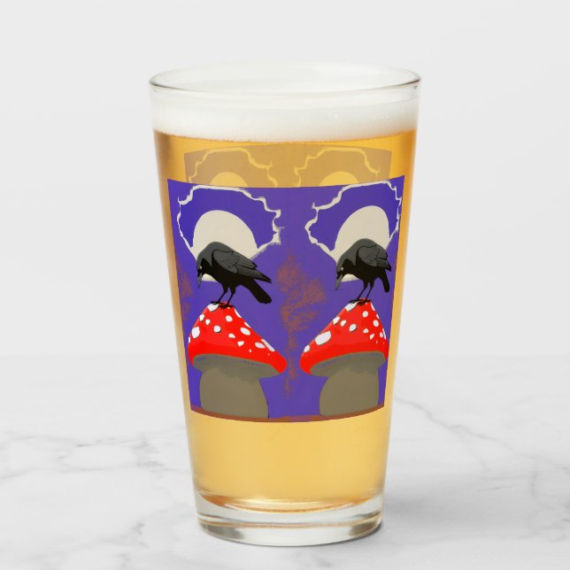 🍺 Mystical Raven Pint Glass (Reverso (lleno))