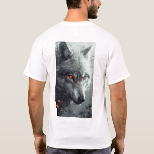 Mystical Silver Wolf Howling en la camiseta de la