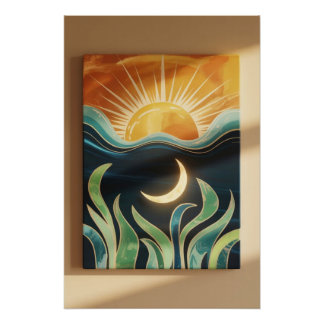 Mystical Sun Moon Bohemia Resumen Decoración de la