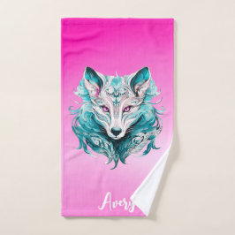 Mystical Wolf | Elegante Turquesa y Lobo Rosa