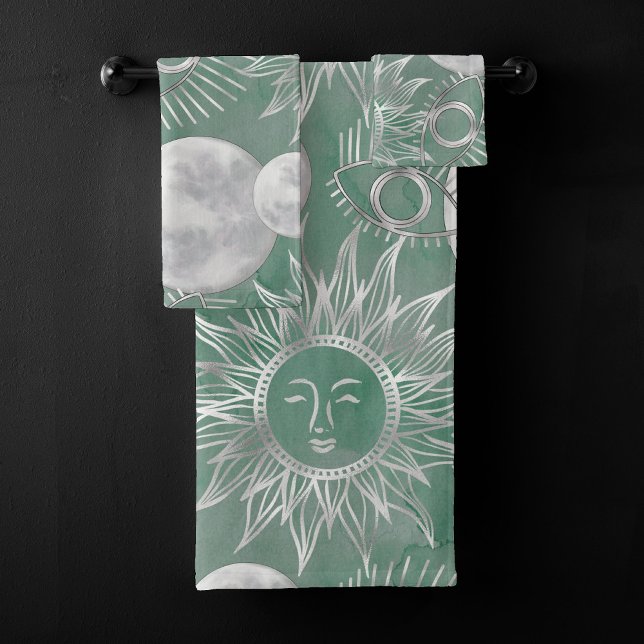 Mystique solar | Duste Green Silver Moon Stars Sun (Subido por el creador)