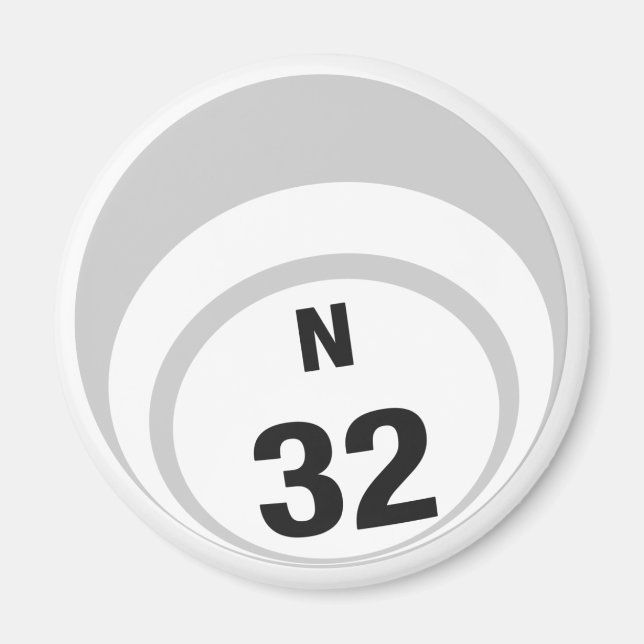 N32 imán de nevera de bolas de bingo (Frente)