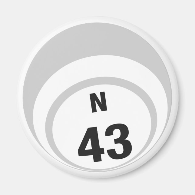 N43 imán de nevera de bolas de bingo (Frente)