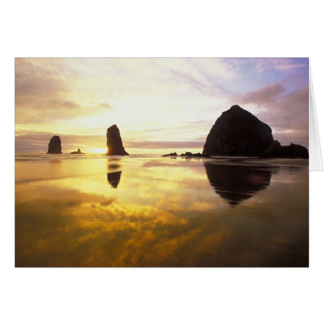 N.A., EE. UU., Oregón, Atardecer en Cannon Beach c (Anverso (Horizontal))