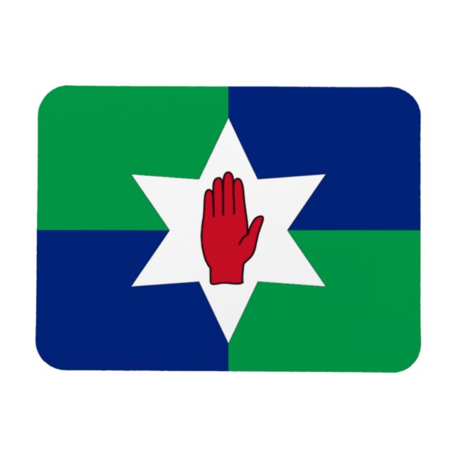N. Imán de la bandera de Irlanda - Estrella sobre  (Horizontal)