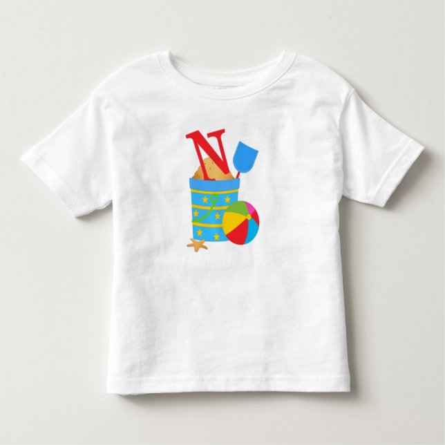 N inicial - Camiseta Toddler Fine Jersey (Anverso)