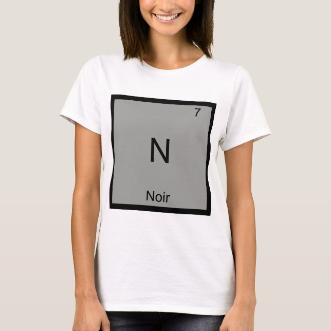 N - Noir Camiseta de símbolo de elemento de químic (Anverso)