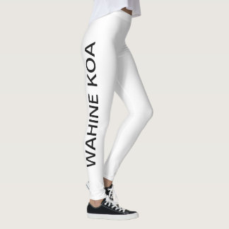 Na Wahine Koa Leggings (negro sobre blanco)