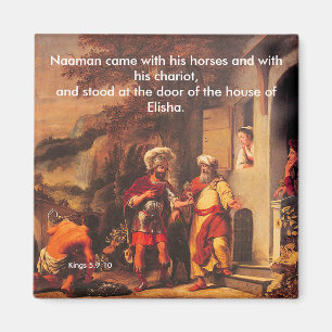 Naaman curó por Elisha - imán