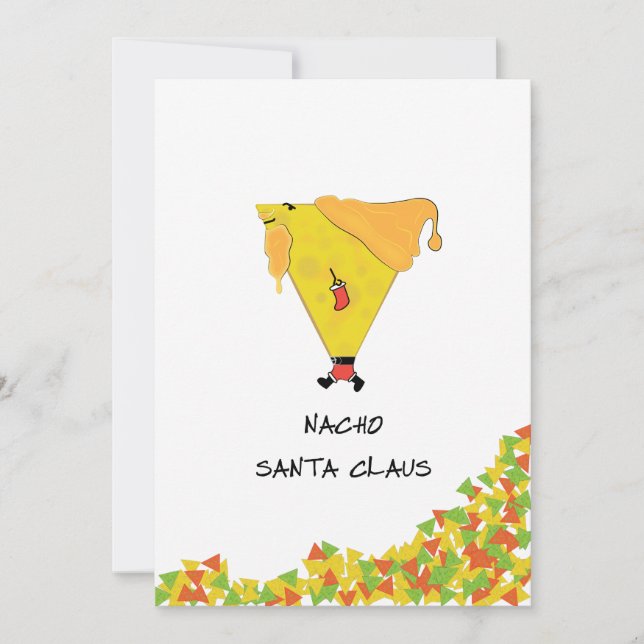 Nacho Santa con invitaciones para fiestas de chile (Anverso)