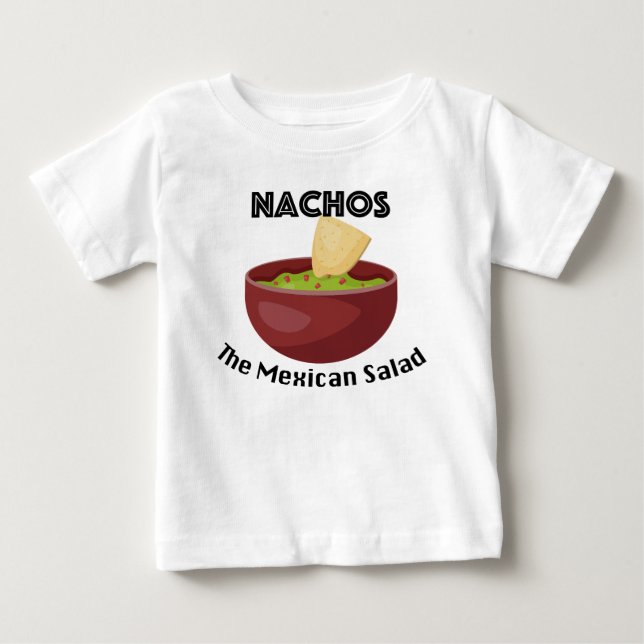 Nachos, La Ensalada Mexicana - Bebé Bella Jersey T (Anverso)