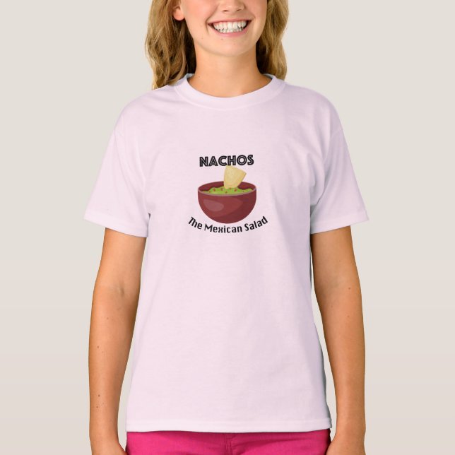 Nachos, La Ensalada Mexicana - Camiseta Básica De  (Anverso)