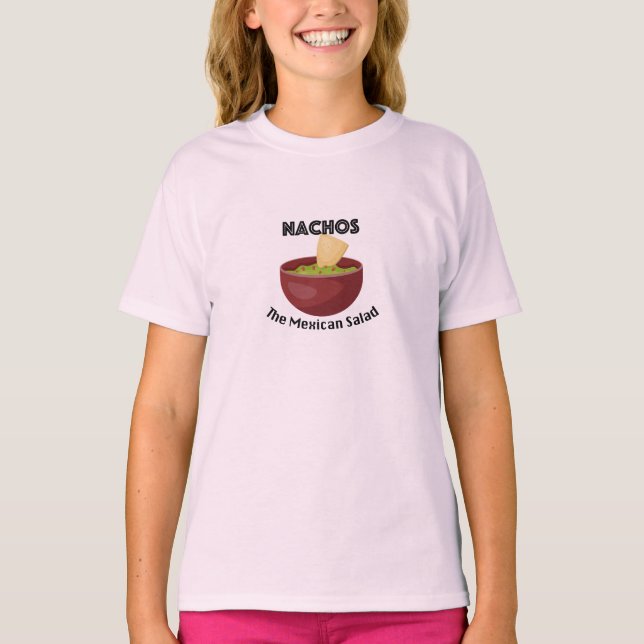 Nachos, La Ensalada Mexicana - Camiseta Básica De  (Anverso)