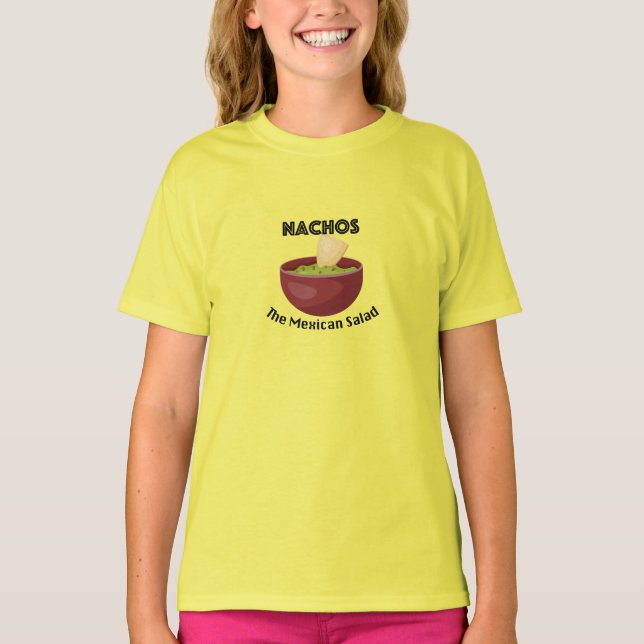 Nachos, La Ensalada Mexicana - Camiseta Básica De  (Anverso)