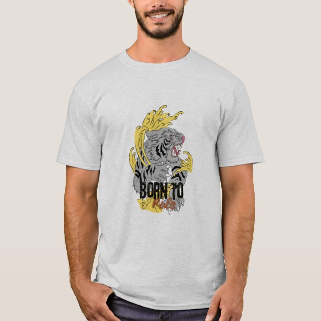 Nacido a la fuerte 👕 gráfica de camisetas de tigr (Anverso)