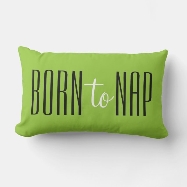 NACIDO a NAP color personalizado y almohada de lan (Anverso)