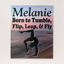 NACIDO A TUMBLE GIMNAST PUZZLE PERSONALIZADO