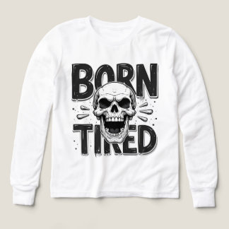 Nacido Cansado – Camiseta Divertida de Cráneo Urba