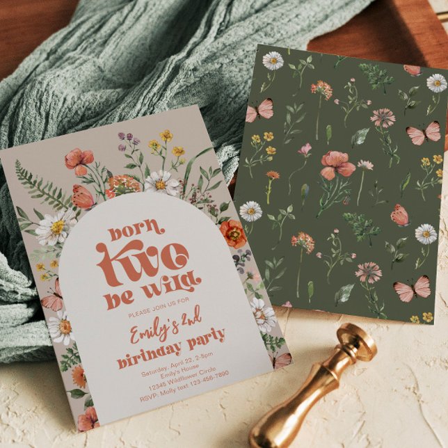 Nacido Dos Sean Wild Wildflower Invitación (Subido por el creador)