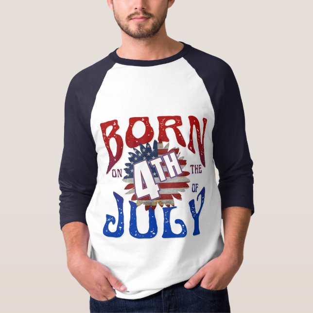 NACIDO EL 4 DE JULIO DE LA Camiseta (Anverso)