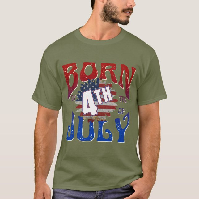 NACIDO EL 4 DE JULIO DE LA Camiseta (Anverso)