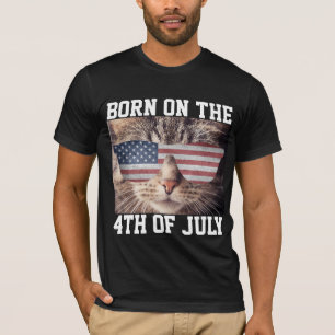 NACIDO EL 4 DE JULIO PATRIOTA CAMISETAS CAT DE EE.