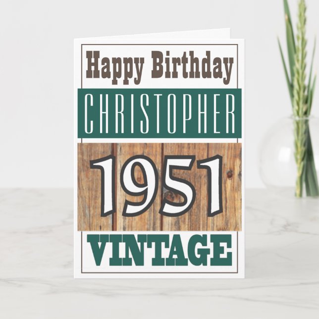 Nacido en 1951 Tarjeta de felicitación (Anverso)