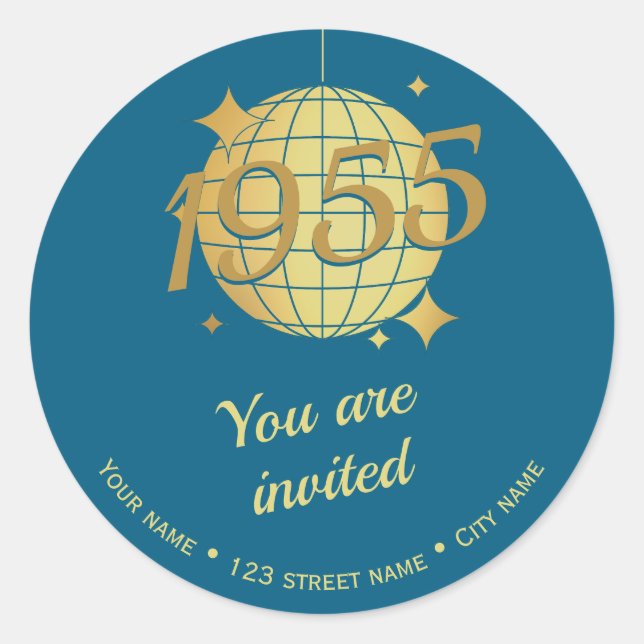 Nacido en 1955 70º Pegatina de devolución de direc (Anverso)