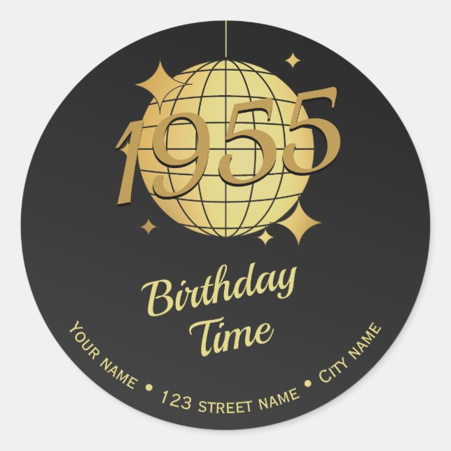 Nacido en 1955 70º Pegatina de devolución de direc (Anverso)