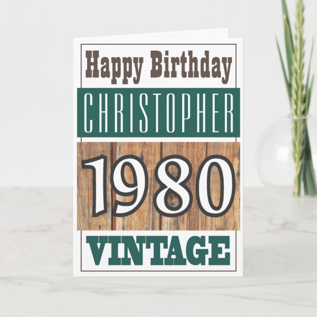 Nacido en 1980 Tarjeta de felicitación (Anverso)