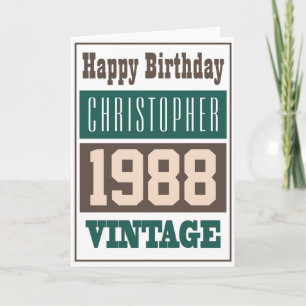 Nacido en 1988 Tarjeta de felicitación