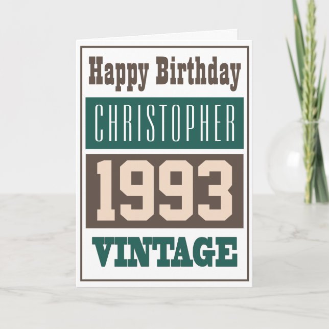 Nacido en 1993 Tarjeta de felicitación (Anverso)