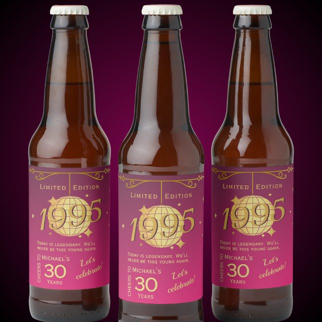 Nacido en 1995 Etiqueta de cerveza rosa fiesta de  (Subido por el creador)