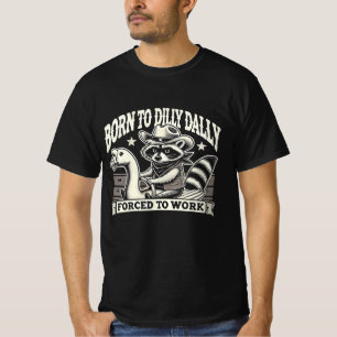 Nacido en la camiseta de Dilly Dally Raccoon - Cow