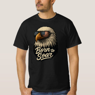Nacido en la camiseta de lentes de sol del águila