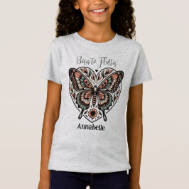 Nacido en la camiseta gris de Flutter Boho