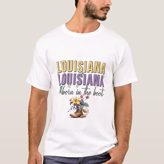 Nacido En La Camiseta Mardi Gras De Arranque (Anverso)