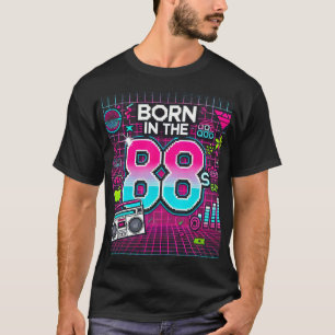 Nacido en la camiseta retro gráfica de los años 88