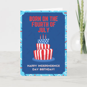 Nacido en la tarjeta de cumpleaños del 4 de julio
