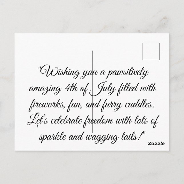 Nacido en Sparkle - Cuta tarjeta plana de 4 de jul (Reverso)