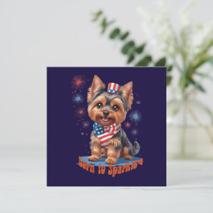 Nacido en Sparkle - Cuta tarjeta plana de 4 de jul