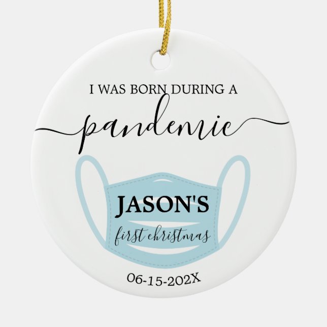 Nacido en una pandemia con ornamento fotográfico (Frente)