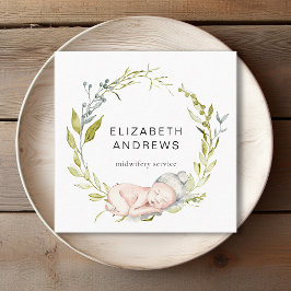 Nacido nuevo Eucalyptus-Wreath, tarjeta de negocio