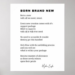 Nacido Nuevo poema Inspirador Decoración de arte