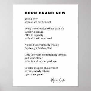 Nacido Nuevo poema Inspirador Decoración de arte