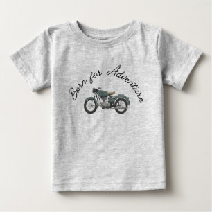 Nacido para aventura: camiseta con tema de motocic