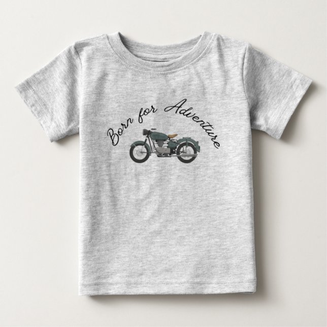Nacido para aventura: camiseta con tema de motocic (Anverso)