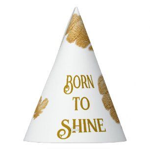 Nacido para brillar Gorras Fiestas blancos